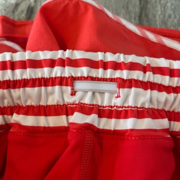 Lululemon Y2K Run Track Attack Love Red Twin Stripe Skirt Short Skort size 6 - Picture 13 of 16